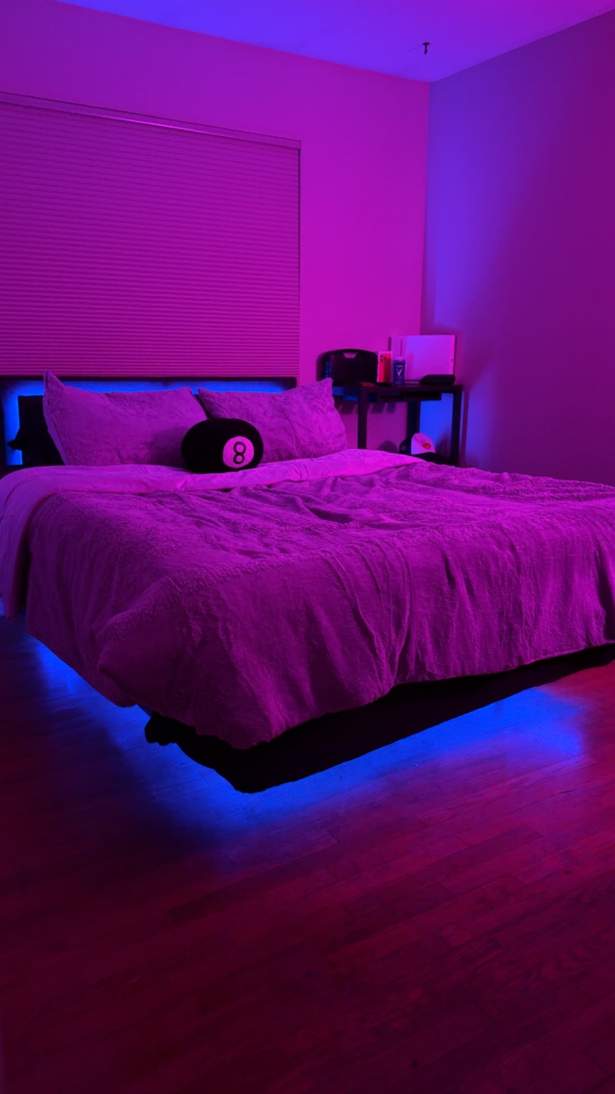 Elevated Floating LED Bed Frame
